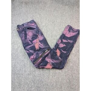 Kayden K Jeans Mens 36 Purple Black Moto Biker Distressed Zipper Slim Fit